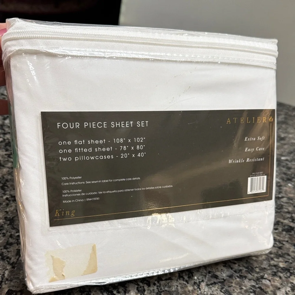 White 4-Piece Sheet Set